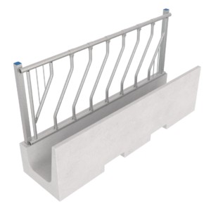 Diagonalfront för betongfoderkrubba