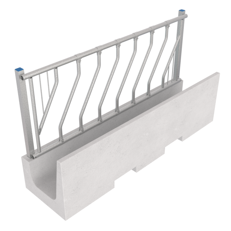 Diagonalfront för betongfoderkrubba